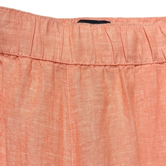 RACHEL ROY 100% Linen Cropped Cuffed Relaxed Fit Pull On Elastic Waist Pants - Picture 3 of 7